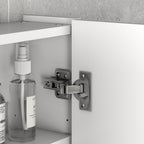 kleankin Bathroom Wall Cabinet with 3 Mirrored Doors and Adjustable Wooden Shelves 90x13.5x60 cm, White