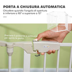 PawHut Adjustable and Foldable Dog Gate with Automatic Closure and Lock, 300 x 74.5 cm, White