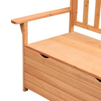2 Seater Garden Bench with Storage Compartment Wood 112x58x84cm