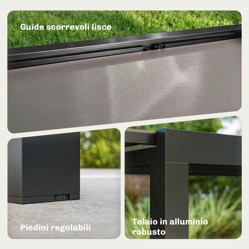 Outsunny Garden Table Extendable Dining Table 140/240x90 cm Black