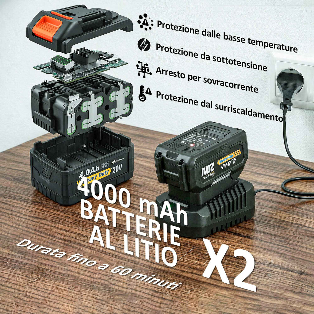 Outsunny Cordless Hedge Trimmer with 2 x 4000mAh Batteries and Aluminum Telescopic Pole