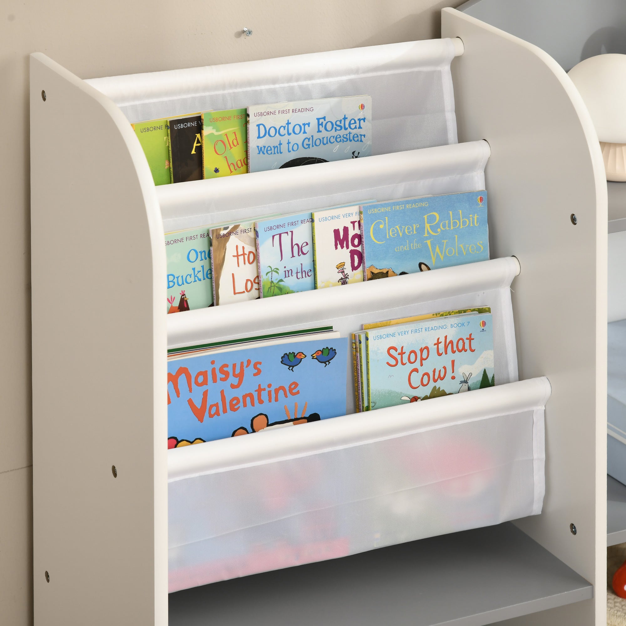 Zonekiz shepherd's shelf for children with wooden shelves, 85x26x84cm, gray - Borgè