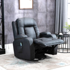 Homcom Relaxable relaxation armchair up to 150 ° in fake skin with 8 massage and heating points, black - Borgè