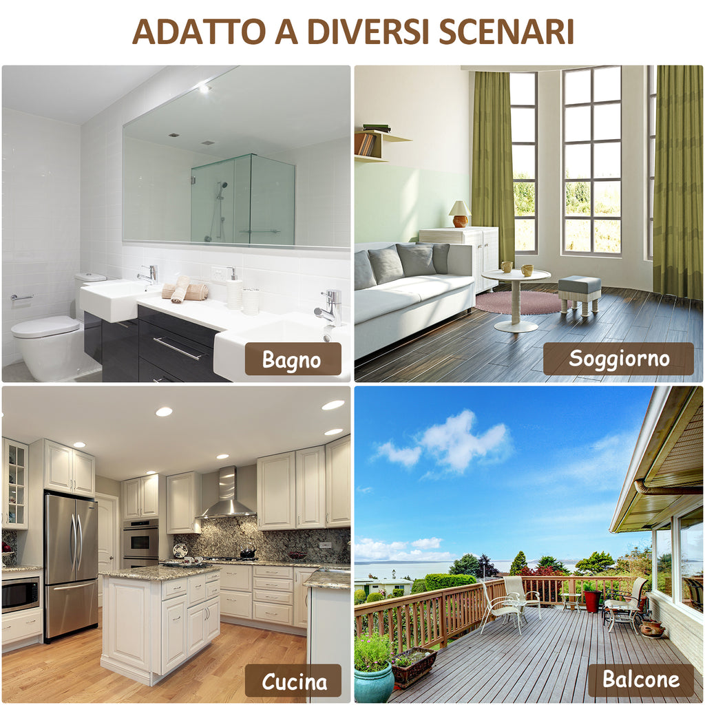 Ladder Bathroom Shelf with 4 Shelves in Pine and Bamboo, 35x36x138.5 cm, White and Wood