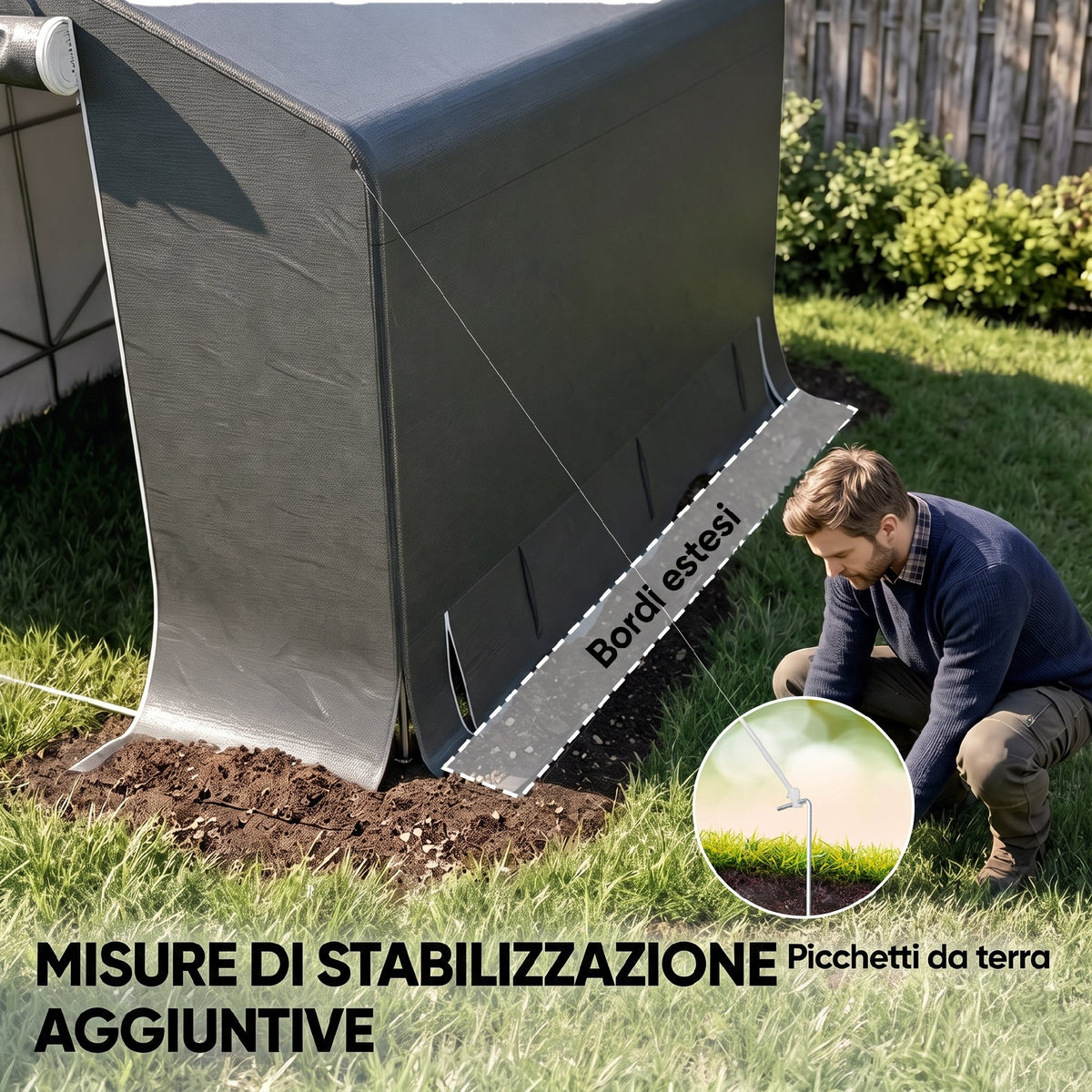 Outsunny 3x3m Waterproof Outdoor Motorcycle Garage Storage Shelter with Door and Roll-Up Vents, for Bikes and Tools, Dark Grey
