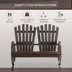 Outsunny Garden Bench Wooden style country style with wheel armrests, 108x66x95cm, wooden color - Borgè