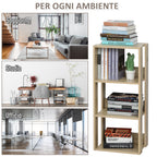 Wall-Mounted Wooden Bookcase with 3 Shelves, Anti-Tip, Non-Slip Feet, 40x29.2x87.9cm