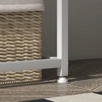 Console Table for Entrance Hall with Open Shelf, in Steel and Chipboard, 100x30x87 cm, White - Borgè