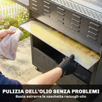 Outsunny Gas Barbecue, 6 Burners, Side Burner, Cast Iron Grill, Cabinet Included.