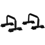 Set of 2 Steel Parallel Bars with Non-Slip EPE Grip, 36x25x20 cm, Black