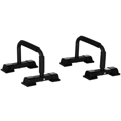 HOMCOM Set of 2 Steel Parallel Bars with Non-Slip EPE Handle, 36x25x20 cm, Black