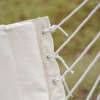 Indoor and Outdoor Hanging Rocking Chair in Fabric with Tassels, 90x50 cm, Cream