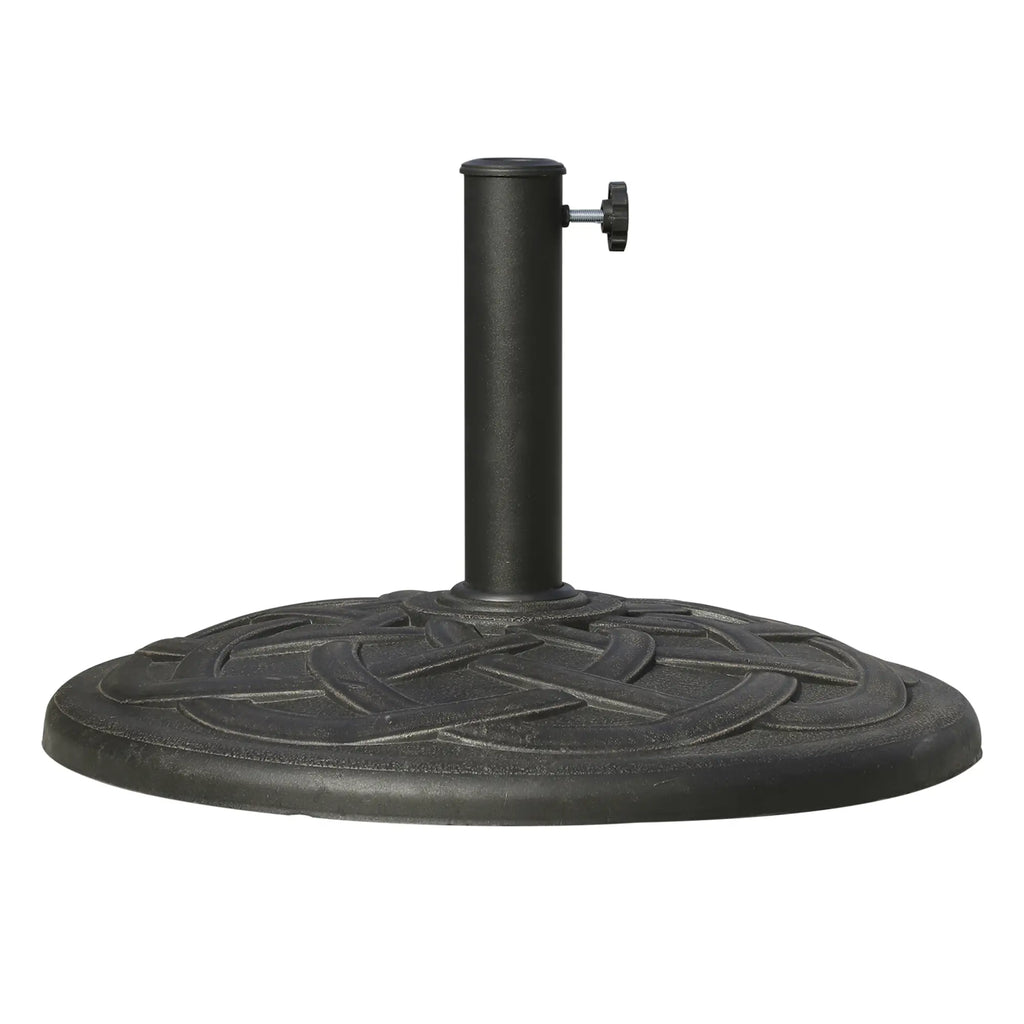 19kg Resin Umbrella Base with Decorations and Coupler, Rustproof, Φ54.5cm, Bronze - Borge' Group Limited