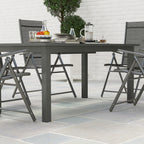 Extendable Garden Table 160-220 cm for 6-8 People Rectangular in Aluminum, Grey