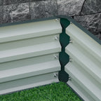 Open Bottom Raised Garden Bed with Covering, in Galvanized Steel, 120x120x30 cm, Green - Borgè