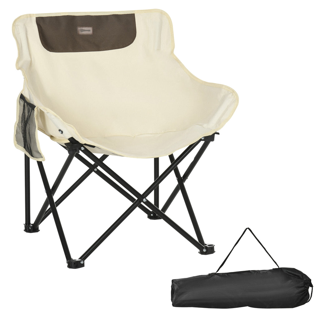 Folding Camping Chair in Oxford Fabric with Side Pocket and Carry Bag, 61x54x66 cm