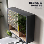 Bathroom Mirror 3-Door with 8-Compartment Cabinet and Soft-Cushioned Doors, 80x20x60 cm, Grey