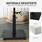 Parasol Base 13kg Concrete with Glossy Finish, 40x40x43 cm, Black