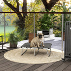 Folding Dog Bed for Indoor and Outdoor Use, Metal and Oxford Fabric, 71x58x20 cm, Grey