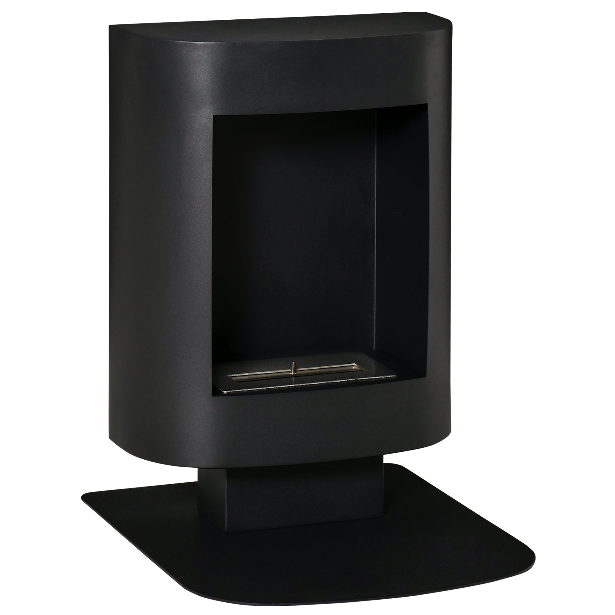 Bioethanol Fireplace with 1.5L Tank, Coverage up to 20㎡, 46.5x53x65cm, Black