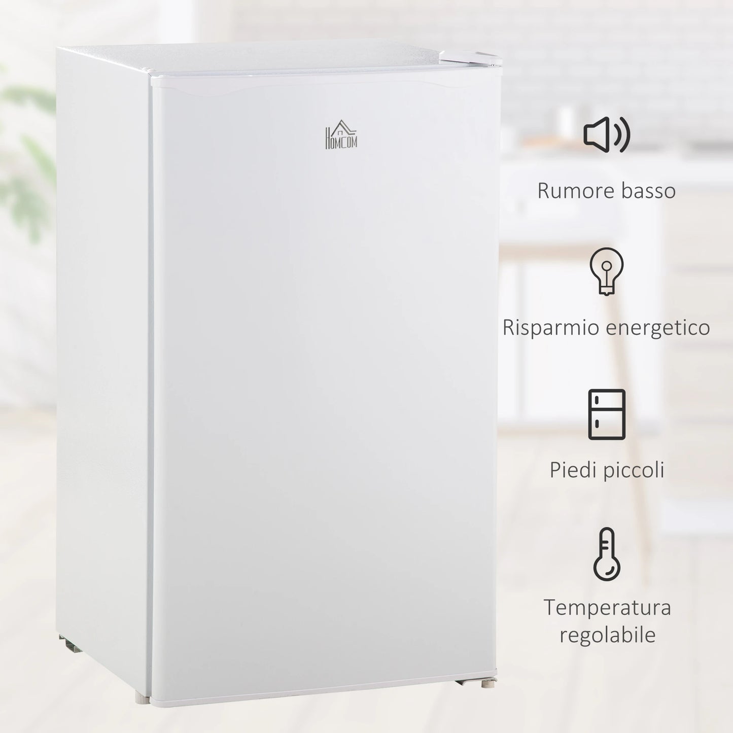 Hotels / Kitchenettes 91L Mini Fridge with Adjustable Thermostat, Wall Mounted Shelves, Shelves and a Drawer, Metal and Plastic, 47.5x44. 2x84cm, White