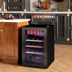53L Wine Cooler with Adjustable Shelves for 12 Bottles and 25 Cans, 43x45x64 cm, Black