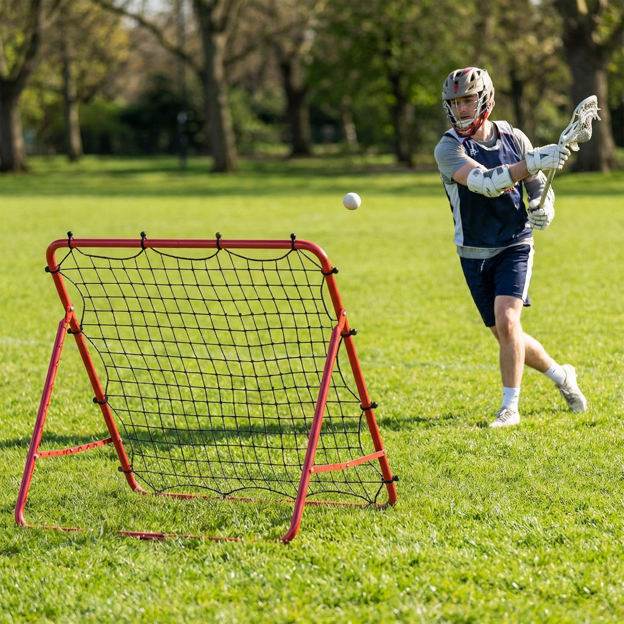 SPORTNOW Soccer Rebounder Net, Easy Assembly, 5 Adjustable Angles
