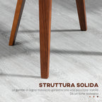 Set of 2 Vintage Style Dining Chairs Padded in Wood and PU Faux Leather, Black and Wood