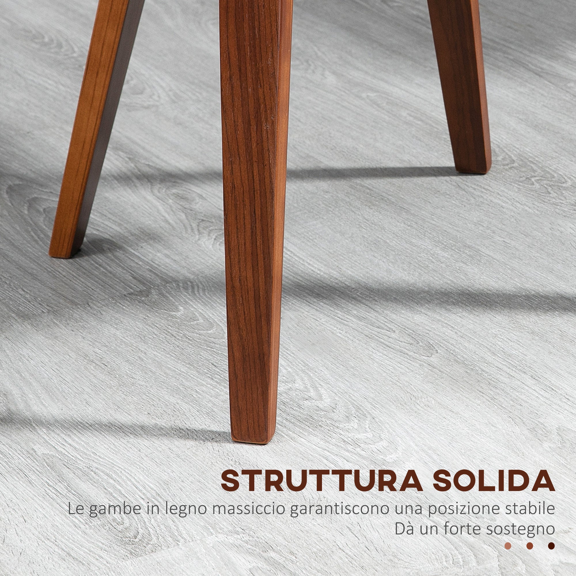 Set of 2 Vintage Style Dining Chairs Padded in Wood and PU Faux Leather, Black and Wood