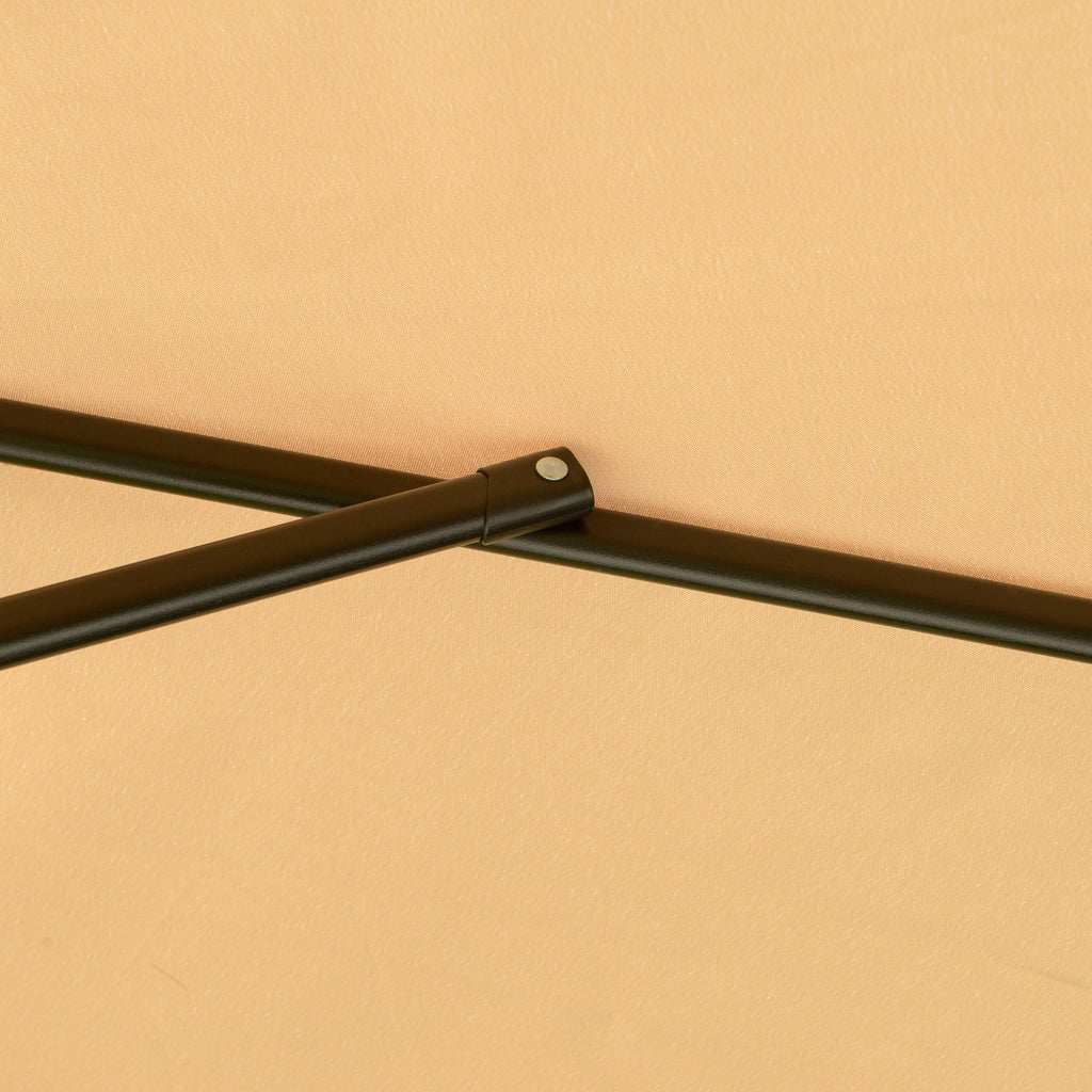 Ø2.7x2.7m Garden Umbrella with Adjustable Canopy, Light Brown