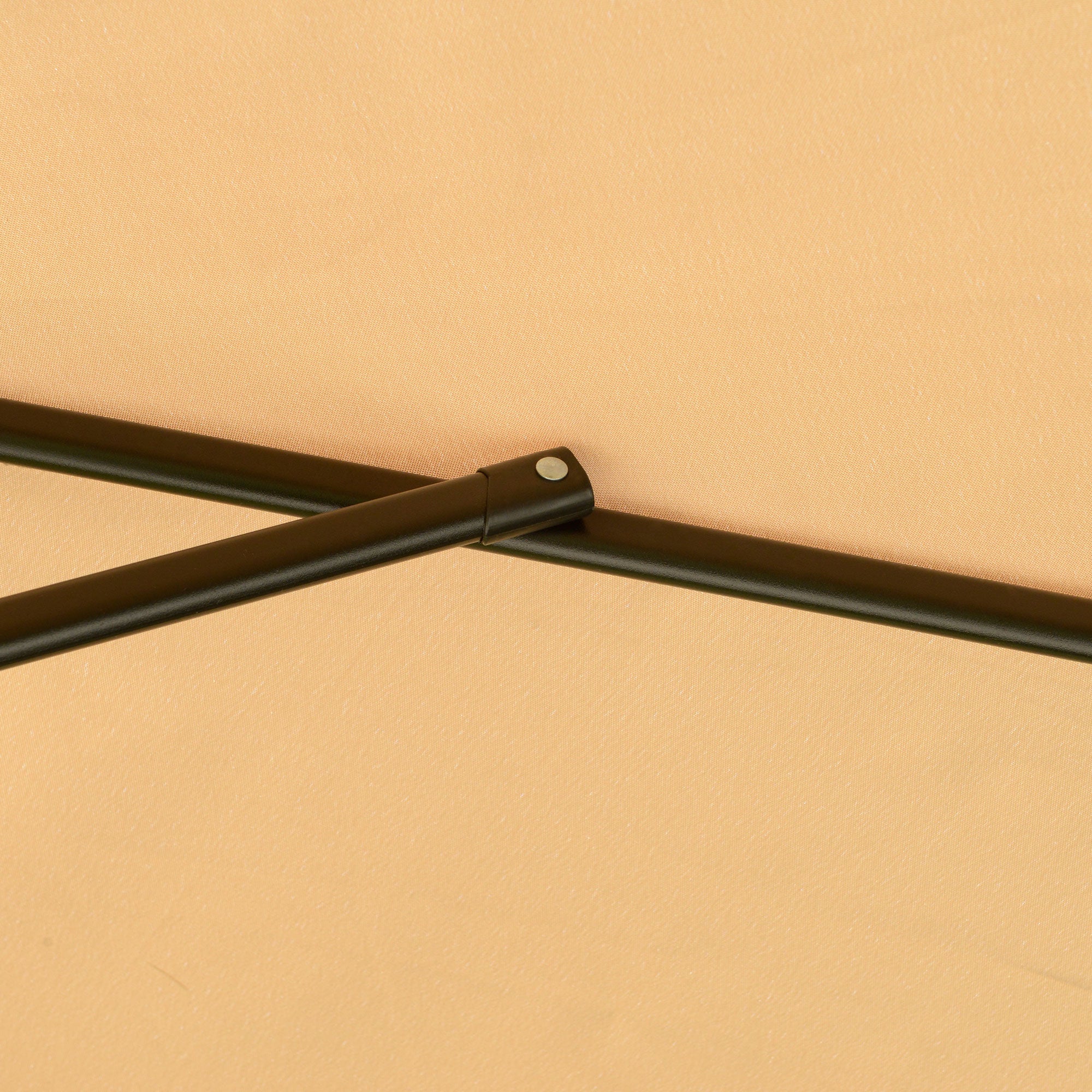 Ø2.7x2.7m Garden Umbrella with Adjustable Canopy, Light Brown