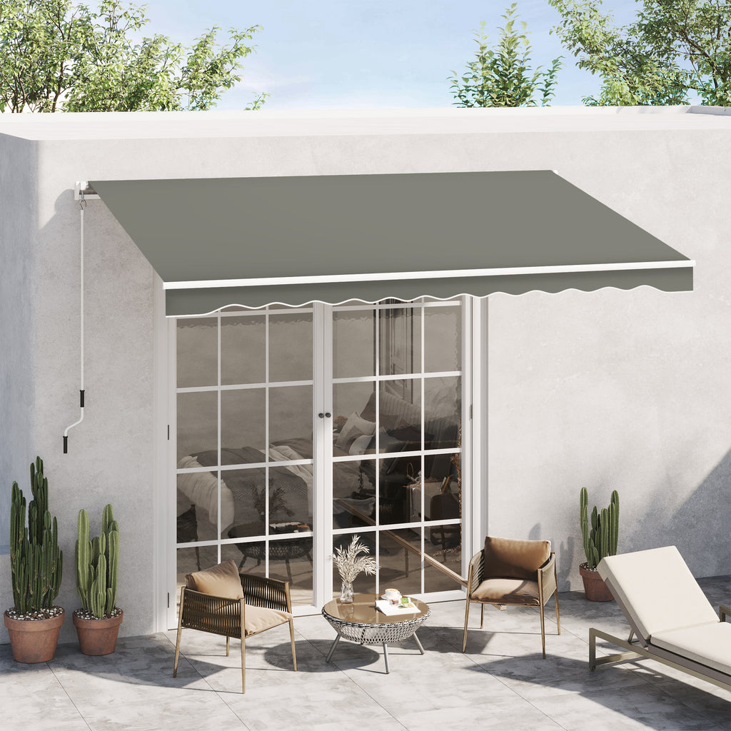 Outdoor Awning with Crank Arms, 350x250 cm, Grey