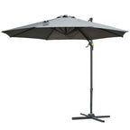 Outsunny Garden umbrella crank and 8 sticks with adjustable angle, Ø2.95x2.5 m, gray - Borgè