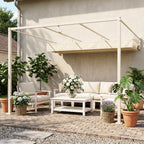 Outsunny 3x3m Lean-to Pergola with Retractable Sliding UV30+ Roof and Drainage Holes, Beige
