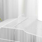 PawHut Portable Bird Cage with Handle, Removable Tray and 5 Doors, Perches and Swing, White