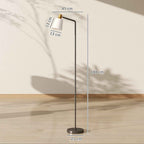 HOMCOM LED Floor Lamp with 350° Swivel Head, 3000K/4000K/6500K Color Temperature Adjustment, Black