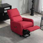 Electric Lifting Armchair with Remote Control and Fabric Pocket, Red
