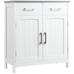 Kleankin Bathroom cabinet with 2 doors, 2 drawers and adjustable shelf, in MDF, 68x33x76cm - Borgè