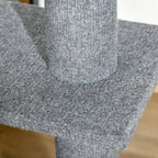 4-Tier Cat Scratching Tree with Adjustable Height, Grey, 43x27x228-260cm