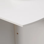 Space-Saving Folding Wooden Dining Table, 90x60x74cm, White