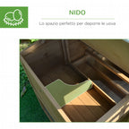 Outdoor Chicken Coop with Running Area, Outdoor Chicken Coop with Nesting Area and Pull Out Wooden Garden Tray, 200x80x105 cm - Borge' Group Limited