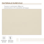 Outdoor Awning with Roller Arms and Crank Opening, 360x250 cm, Cream - Borgè