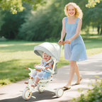5-in-1 Children's Tricycle with Push Handle and Removable Cover, 96.5x49x101 cm, Cream White