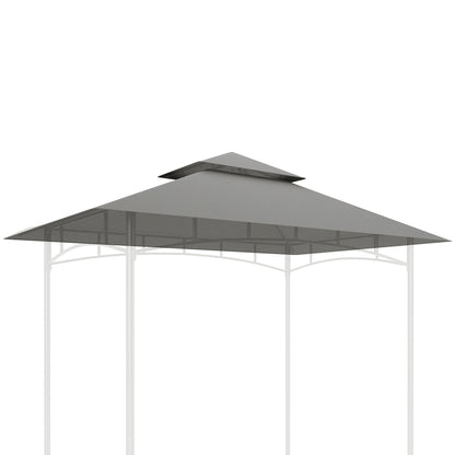 Garden Gazebo Cover for BBQ 1.52x2.44 m 2 Tiers Light Grey Polyester