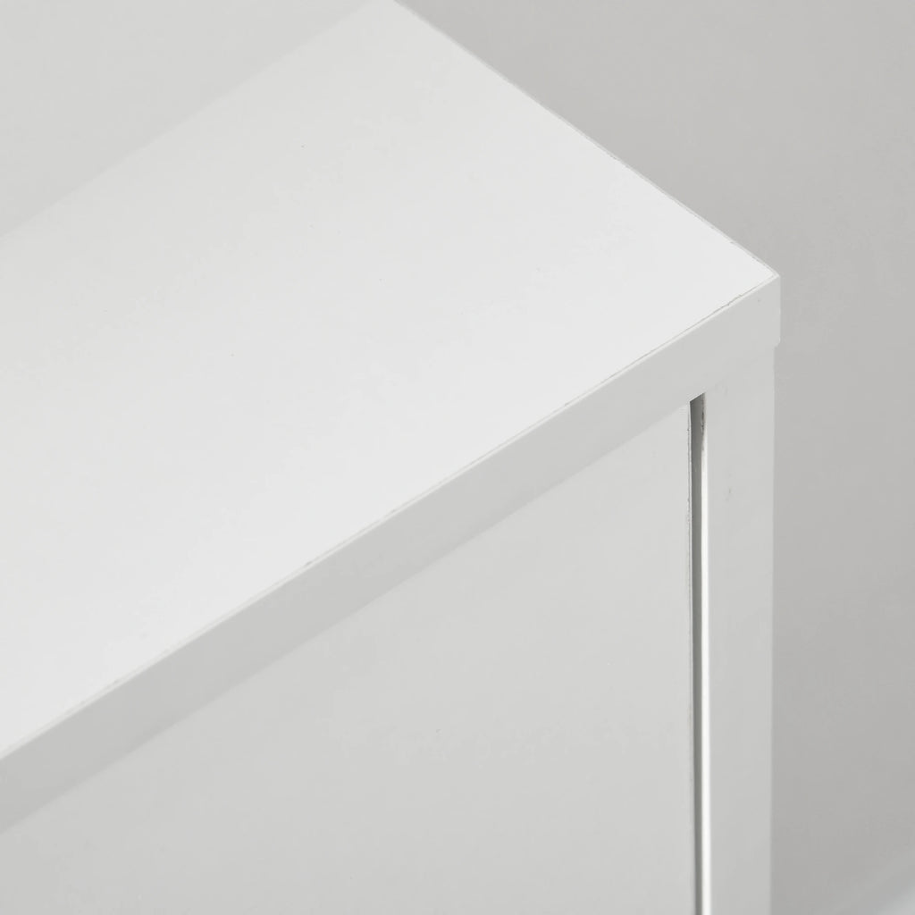 3 Drawer Chest with Handles in Chipboard and Pine Wood for Living Room and Bedroom, 80x30x80 cm, White