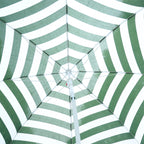 Tilting and Round Beach Umbrella in Metal and Polyester, Ø1.8x2 m, Green and White