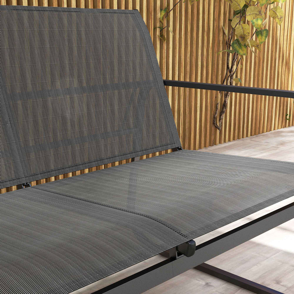 Outsunny 4-Piece Garden Lounge Set with 2 Armchairs, 2-Seater Sofa and Table, Black