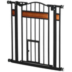 Push Fit Dog Gate, Extendable 74-80cm with Automatic Closure, Black - Borge' Group Limited
