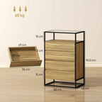 4-Drawer Chest with Open Shelf in Steel and Glass