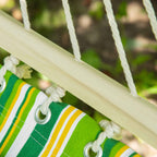 Outsunny Hammock Double Garden Hammock for 2 People, Hanging Camping Swing in Cotton and Polyester with Cushion 188x140cm